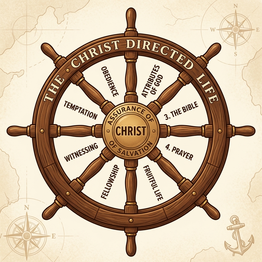 Ship's wheel with CHRIST at center - The Spirit-Filled Life