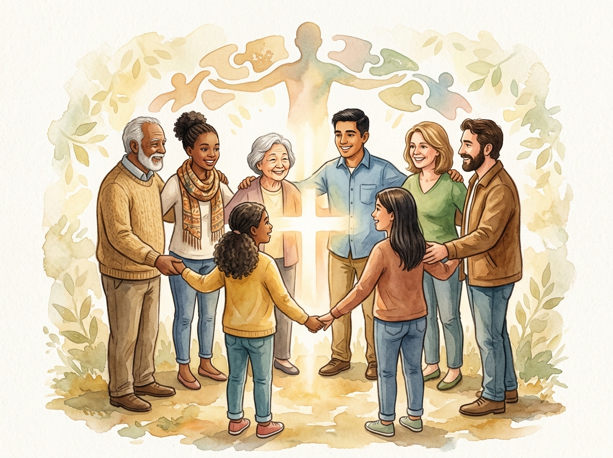 Believers gathered together as the body of Christ